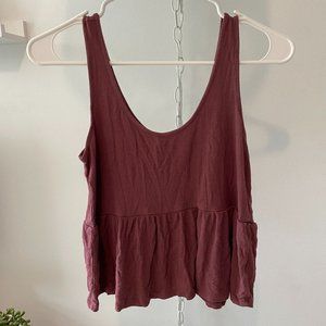 Maroon baby doll tank top
